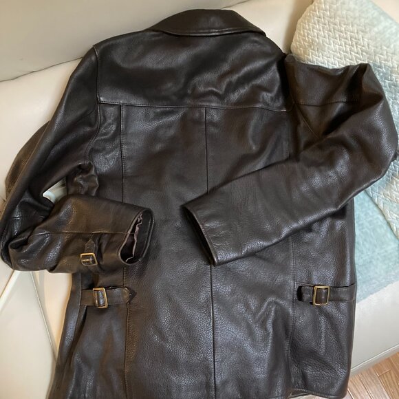Eddie Bauer brown leather jacket - Picture 3 of 3